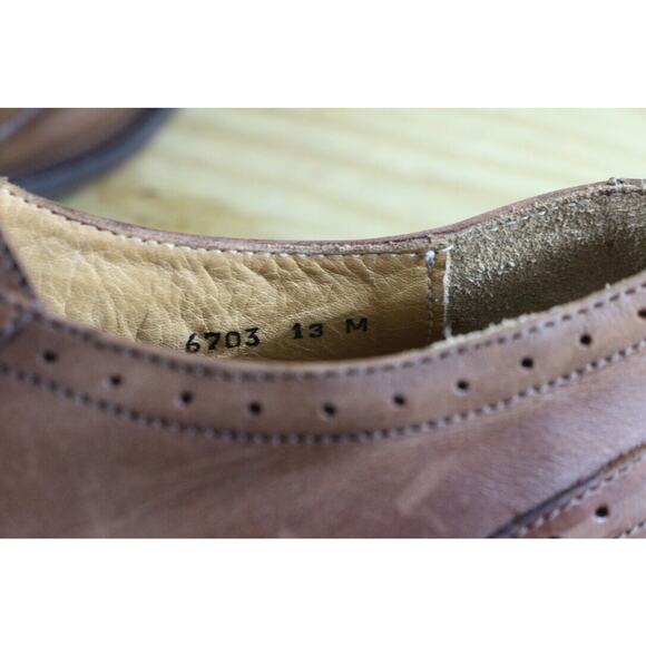 Mercanti Fiorentini Mens Shoes 13 M CUOIO Brown Leather Oxford Derby Wingtip - Picture 9 of 11